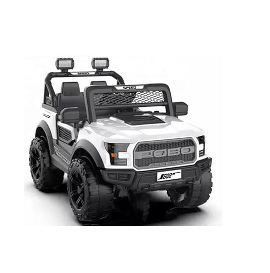 12V battery operated white jeep for kids with remote and suspension