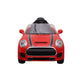 Letzride Red Mini Coper Electric Ride on Car for Kids with Rechargeable 12V Battery, Music, Lights and Swing. Age - 1 to 4 Year