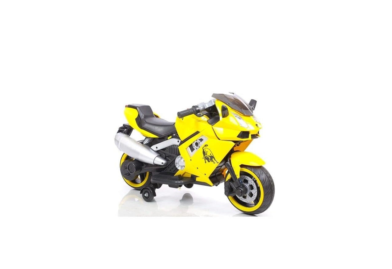 Rechargeable bike for kids| Battery operated bike for kids  12V Battery Operated Ride on Bike for Kids with Hand Race, Music and Lights in Wheels Suitable for Boy | Girls of Age 2 to 6 Years -Yellow