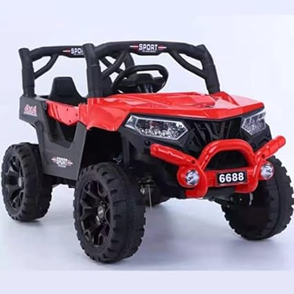 Electric Ride on for Kids | Battery Car For 1 to 7 Year Kids | Car For Kids with Swing Option, Music System, Spring Suspension and Remote Control- Red