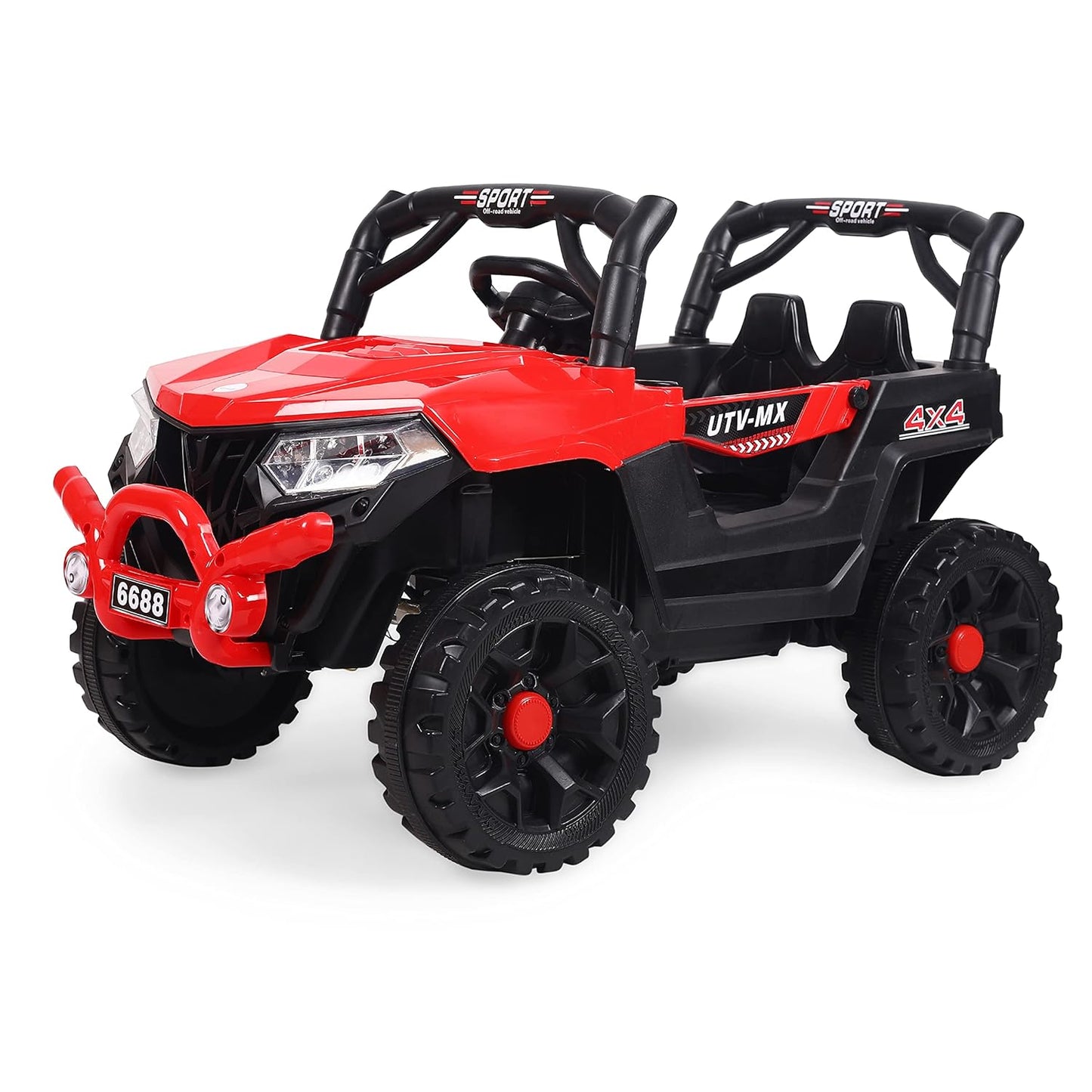 Electric Ride on for Kids | Battery Car For 1 to 7 Year Kids | Car For Kids with Swing Option, Music System, Spring Suspension and Remote Control- Red