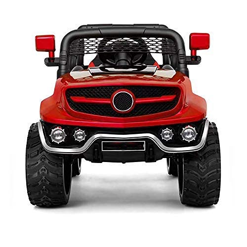 Ayaan toys 12V Electric Rechargeable Battery Operated V8 Biturbo Jeep Car for Kids 1 to 7 Years, Red