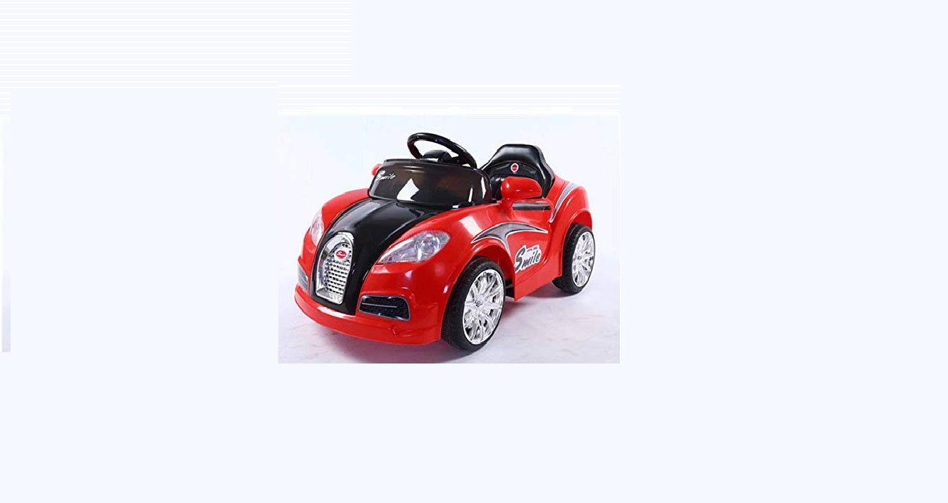 Letzride Smiley Battery Operated Ride on car for Kids 1 to 4 Year - Color Red