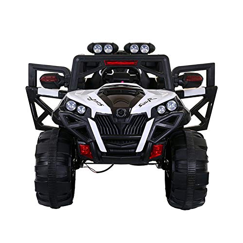 Electric Ride on for Kids with 12V Battery, Swing Option, Music System, Spring Suspension and Remote Control - Color White Age 2 to 7 Years