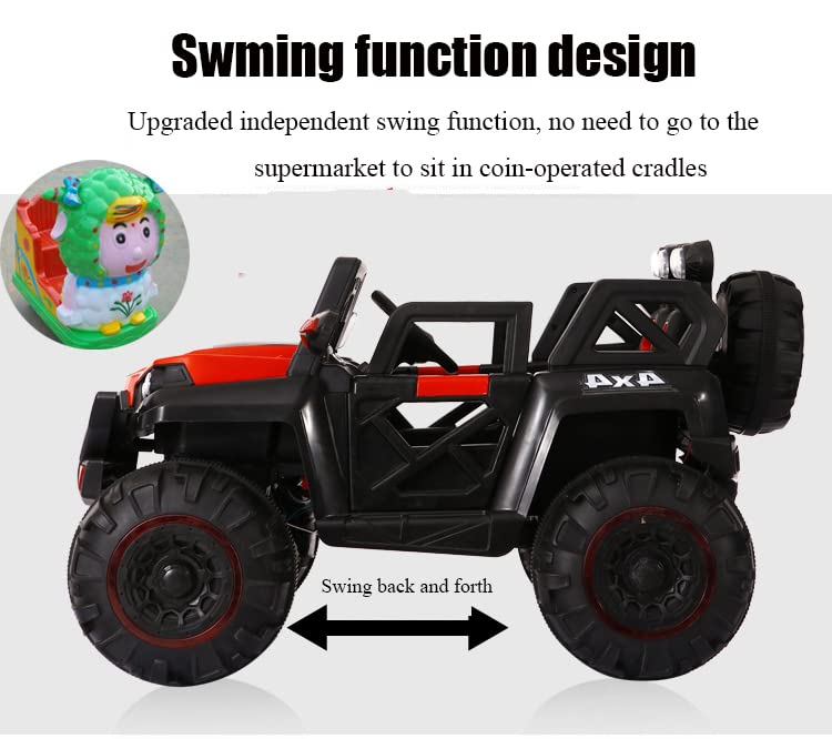 Electric Ride on for Kids with 12V Battery, Swing Option, Music System, Spring Suspension and Remote Control - Color White Age 2 to 7 Years