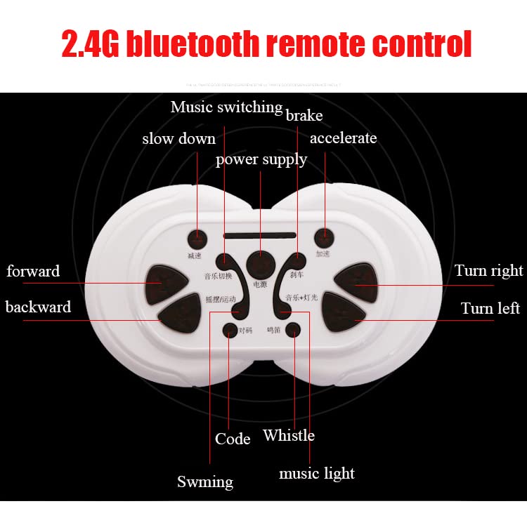 Letzride Grey Electric Ride on for Kids with 12V Battery, Swing Option, Music System, Spring Suspension and Remote Control - Color White Age 2 to 7 Years