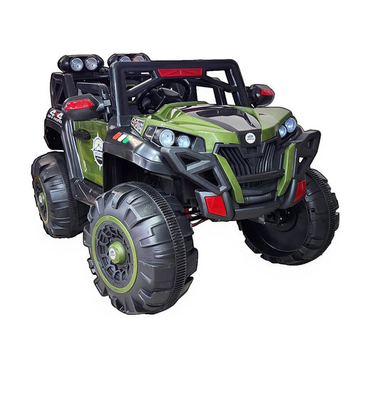 AYAAN TOYS Electric Ride-On Jeep with 4x4 Big Wheels for Kids, Featuring Music, Spring Suspension, Front & Back Swing. Suitable for Ages 1-8 Years. Available in Green