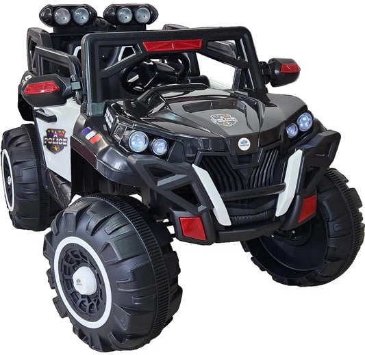 AYAAN TOYS Electric Ride-On Jeep with 4x4 Big Wheels for Kids, Featuring Music, Spring Suspension, Front & Back Swing. Suitable for Ages 1-8 Years. Available in Black