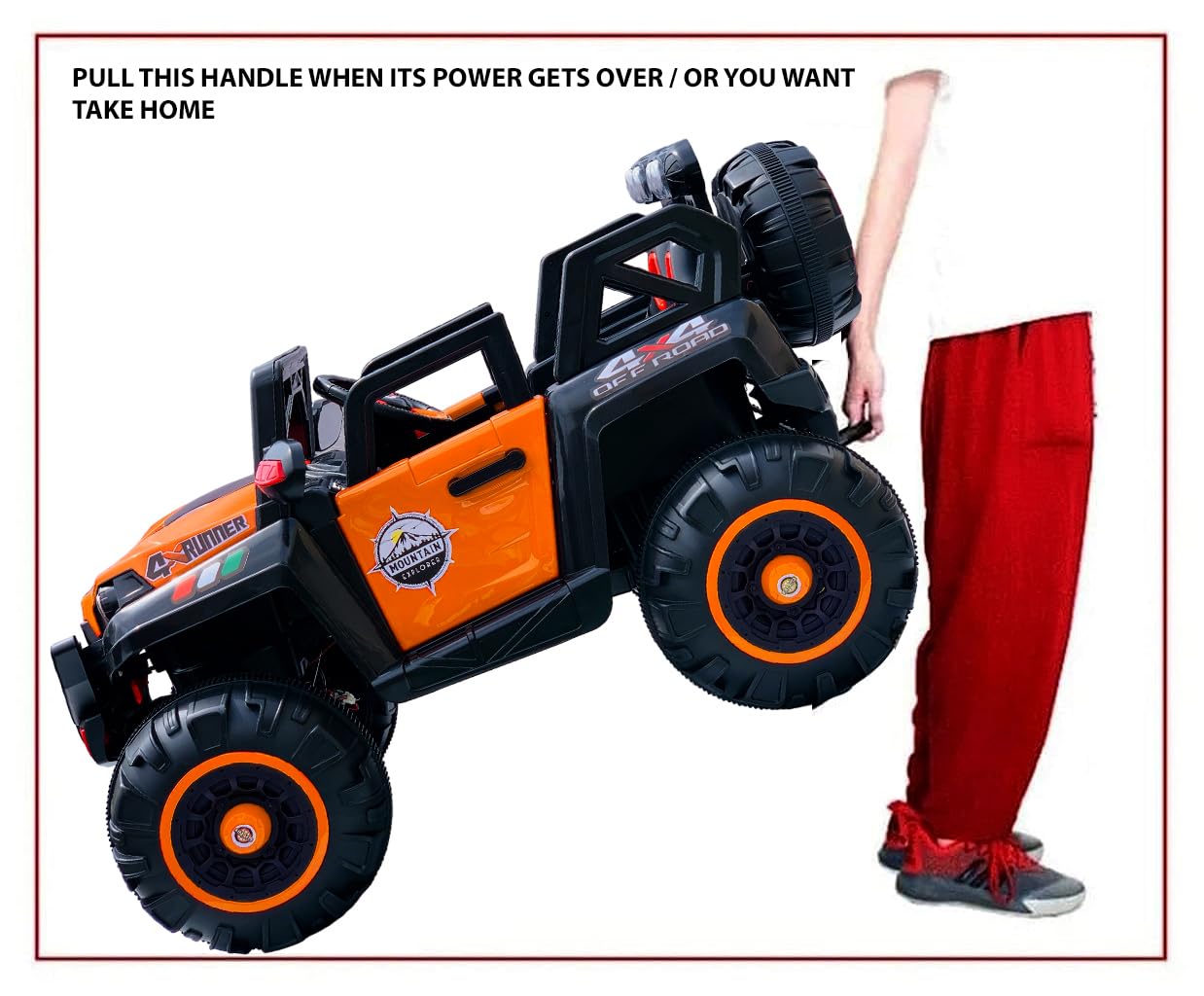 Electric Ride on for Kids | Battery Car For 1 to 7 Year Kids | Car For Kids with Swing Option, Music System, Spring Suspension and Remote Control- Orange
