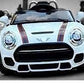 Mini Cooper Electric Ride-On Car for Kids – White | Battery Operated with Remote Control & Music