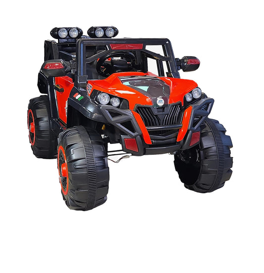 AYAAN TOYS Electric Ride-On Jeep with 4x4 Big Wheels for Kids, Featuring Music, Spring Suspension, Front & Back Swing. Suitable for Ages 1-8 Years. Available in Red