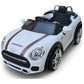 Mini Cooper Electric Ride-On Car for Kids – White | Battery Operated with Remote Control & Music
