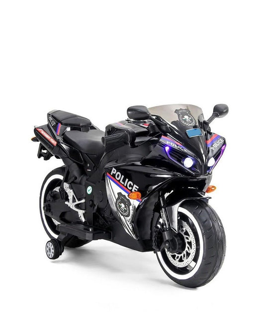 Battery Operated Ride on Bike for Kids of Age 2 to 8 Years- Electric Rechargeable Kids Bike with Hand Race, Music,Led Lights - Black
