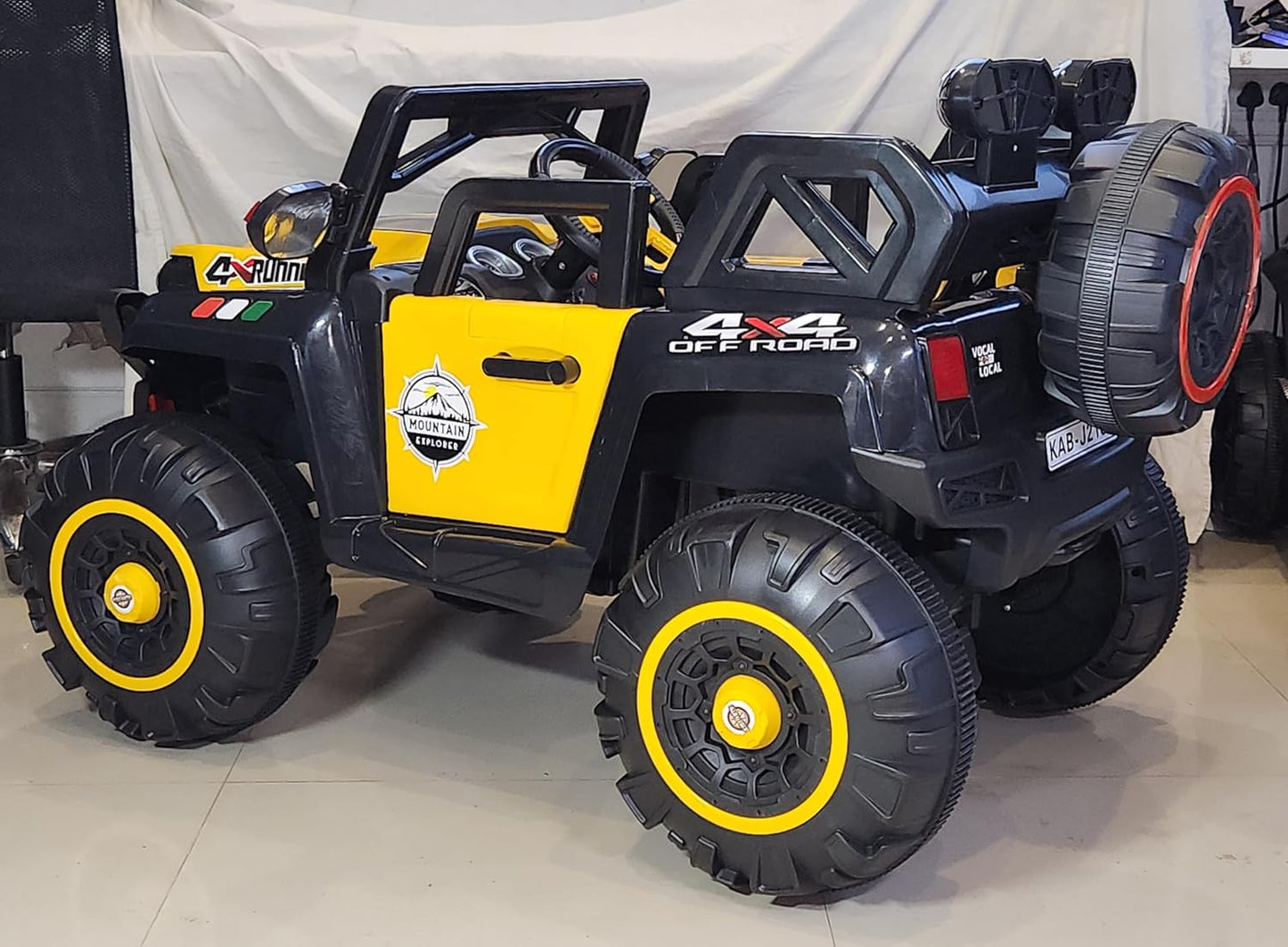 Electric Ride on for Kids | Battery Car For 1 to 7 Year Kids | Car For Kids with Swing Option, Music System, Spring Suspension and Remote Control- Yellow