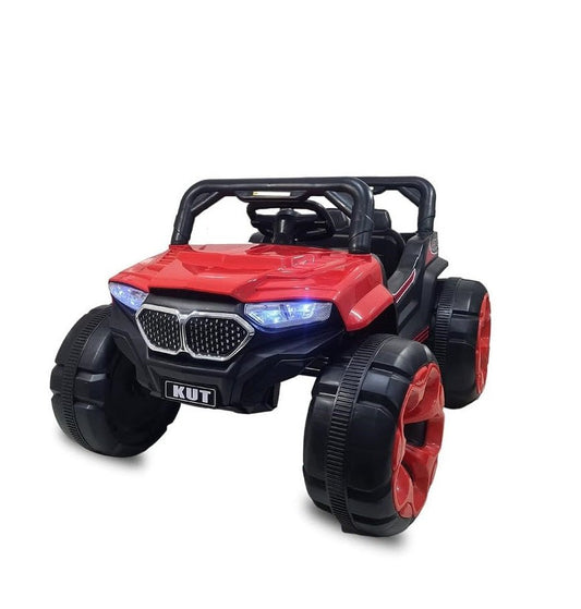 Letzride KV695 Big Wheeler Battery Operated Jeep for Kids- The Electric Ride on Car with 2x6v Batteries, Music System Swing and Remote Jeep for 2 to 4 Years Children to Drive (Red)