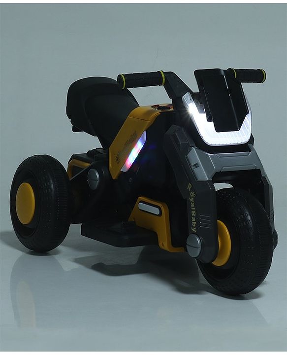 Kids Electric Ride-On Bike – 6V Battery Powered, Yellow with Music & LED Light (Ages 1–4)