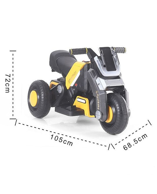 Kids Electric Ride-On Bike – 6V Battery Powered, Yellow with Music & LED Light (Ages 1–4)