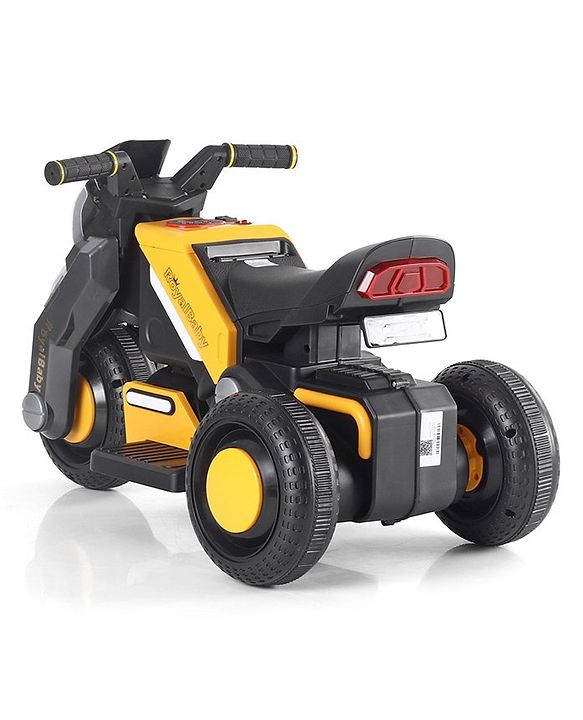 Kids Electric Ride-On Bike – 6V Battery Powered, Yellow with Music & LED Light (Ages 1–4)