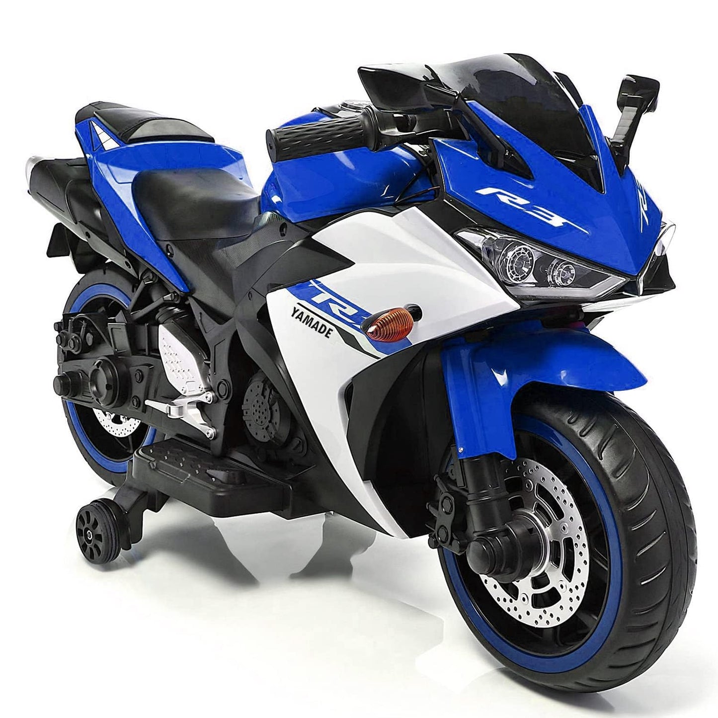 Letzride R3 Mountain Battery Operated Ride On Motor Bike for Kids, 2 to 7 Years, Blue & White