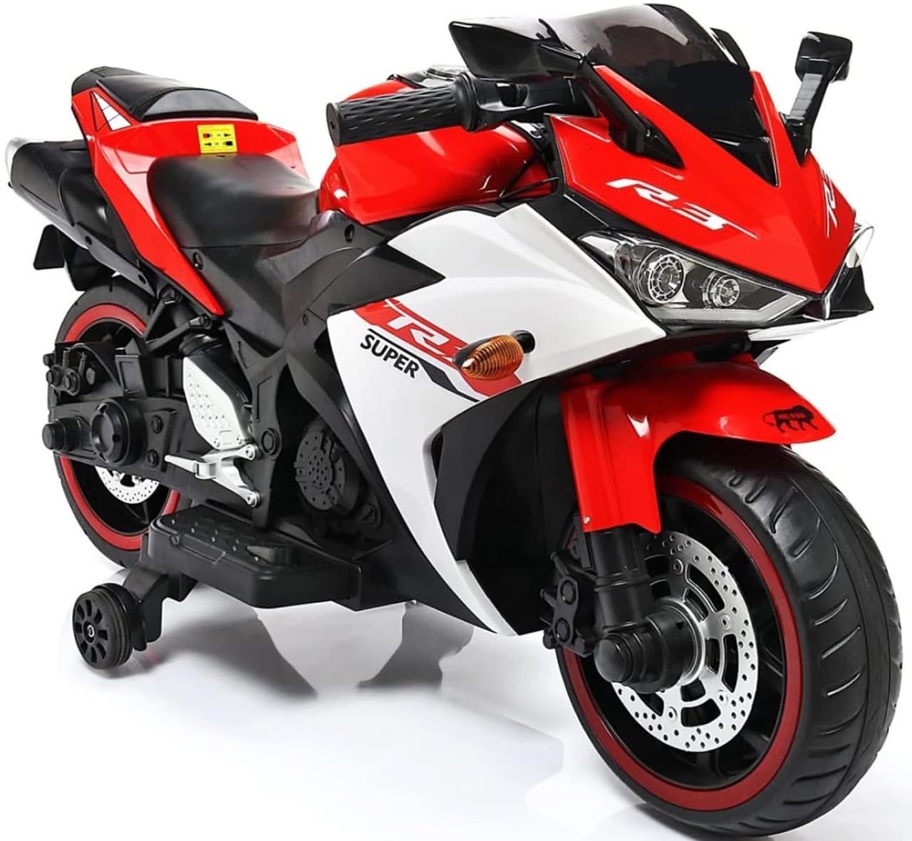 Letzride R3 Mountain Battery Operated Ride On Motor Bike for Kids, 2 to 7 Years, Red & White