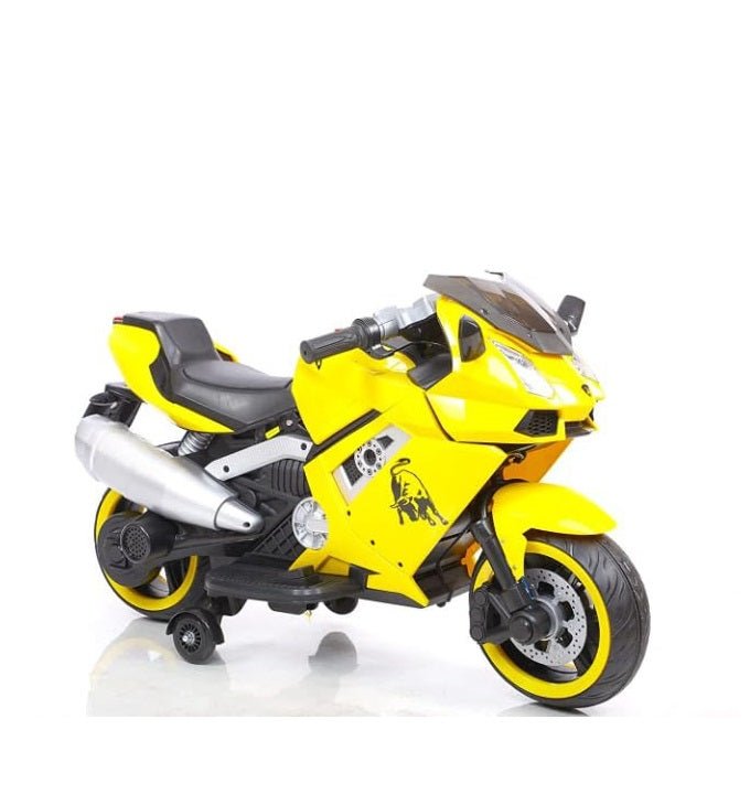 Rechargeable bike for kids| Battery operated bike for kids  12V Battery Operated Ride on Bike for Kids with Hand Race, Music and Lights in Wheels Suitable for Boy | Girls of Age 2 to 6 Years -Yellow