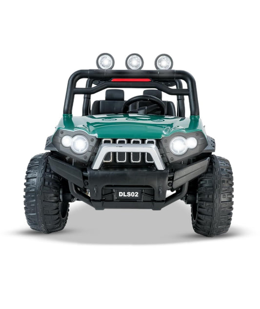 AYAAN TOYS High-Performance Battery-Operated Premium Jeep with Lights and Music, Durable Electric car Suitable for Kids Aged 2-8, Available in Big Green for Boys and Girls-Green