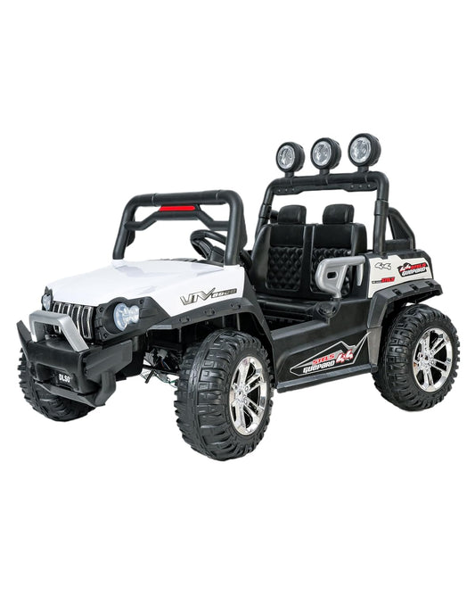AYAAN TOYS High-Performance Battery-Operated Premium Jeep with Lights and Music, Durable Electric car Suitable for Kids Aged 2-8, Available in Big Green for Boys and Girls-White