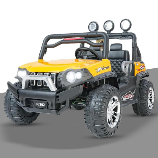 AYAAN TOYS High-Performance Battery-Operated Premium Jeep with Lights and Music, Durable Electric car Suitable for Kids Aged 2-8, Available in Big Green for Boys and Girls-Yellow