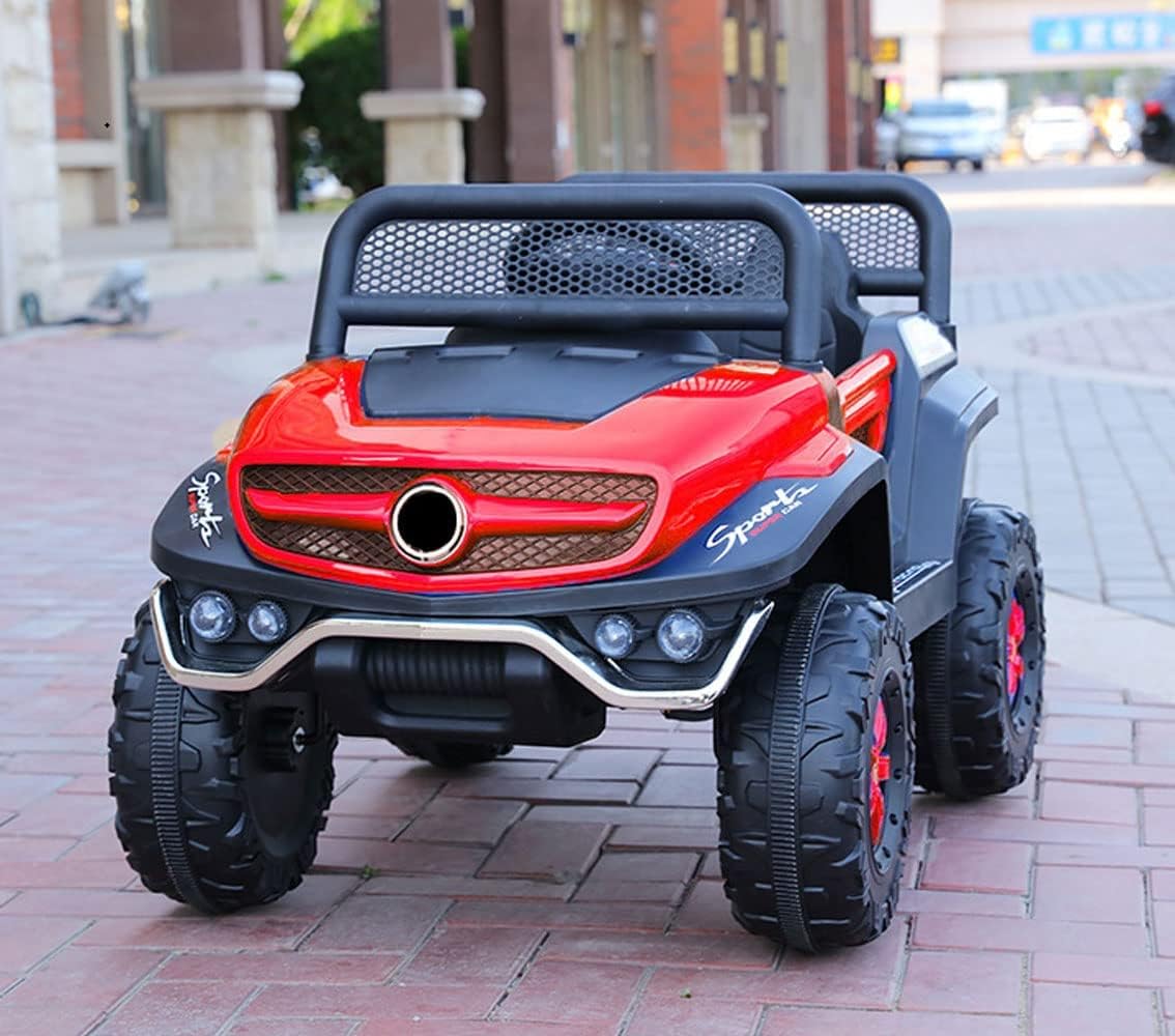 Battery Operated Ride on Jeep for Kids with Music, Lights and Swing- Electric Remote Control Ride on Jeep for Children to Drive of Age 1 to 6 Years-Red