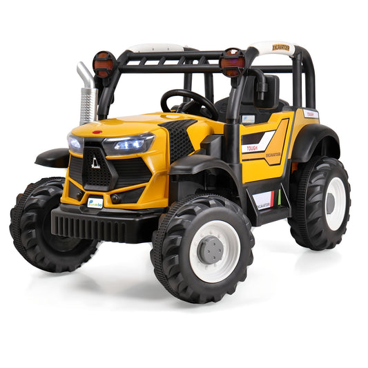 AYAAN TOYS a top-Tier Kids Electric Ride-On Tractor Featuring Dual Control, Realistic Design, Musical Entertainment, Safe Driving Features, Durable, & Bluetooth Connectivity, Age 2-8 - Yellow