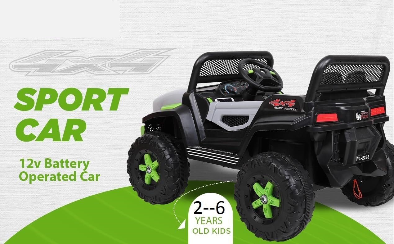 Battery Operated Ride on Jeep for Kids with Music, Lights and Swing- Electric Remote Control Ride on Jeep for Children to Drive of Age 1 to 6 Years-Orange