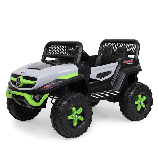 Letzride 2288 Battery Operated Ride on Jeep for Kids with Music, Lights and Swing- Electric Remote Control Ride on Jeep for Children to Drive of Age 1 to 6 Years-Multi White