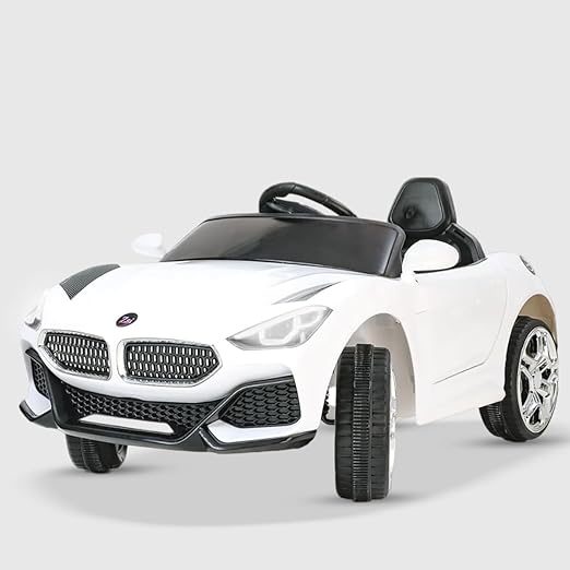 Ayaan Toys Kids Ride-On Car Z8i, a Rechargeable Battery Operated SUV in White. Featuring Remote Control, LED Lights, and a Music Player, It's Perfect for Children Aged 2-8 - White
