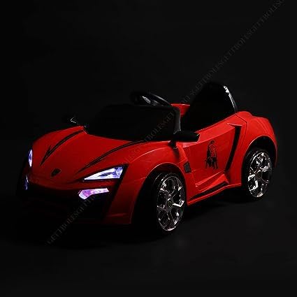 Letzride Battery Operated Ride on Car with Music, Led Lights ad Bluetooth Remote Control- Electric Ride on Car with Colorful Smoke in The Back-Red 2 to 5 Year Kids
