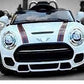 Letzride 1 to 4 Years (White) Mini Cooper Car with Openable Doors, Pull Back, Blinking Headlights and Music with Projectable