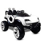 Battery Operated Car For Kids| Max-D Ride on Monster Truck Jeep for Kids- The Electric Rechargeable Big Wheeler Jeep with Colored Alloys, Music, Led Lights and Swing| Battery Car for 2 to 8 Years Kid (White)