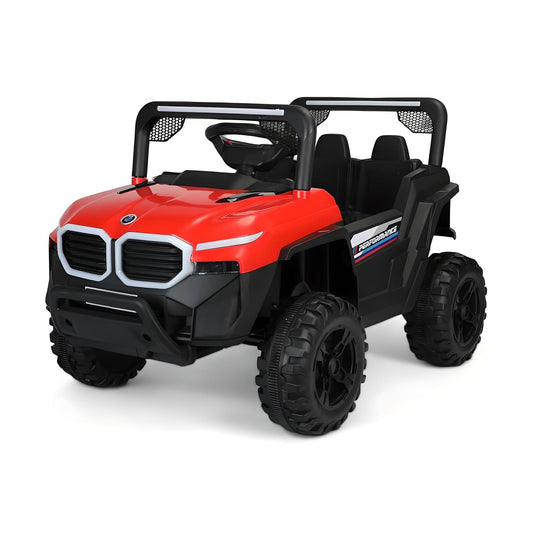 AYAAN TOYS Battery-Operated Ride-on Jeep for Kids, Featuring Dual Control Mode, Swing Function Equipped with Seat Belts & Suspension Springs, Suitable for Children Aged 2 to 5 Years - Red