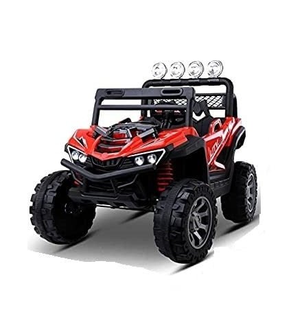 Letzride Kids Ride-On 12V 7ah Rechargeable Battery Operated Jeep with Remote and Mobile Application Control System for 1 to 8 Year Kids| Boys| Girls| Children - Red