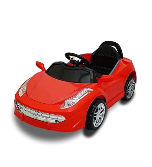 Letzride Electric Car with Double Motor, Lights, Bluetooth Remote and Double Battery Operated Ride on Car for Kids of Age 1 to 2.5 Years - Red