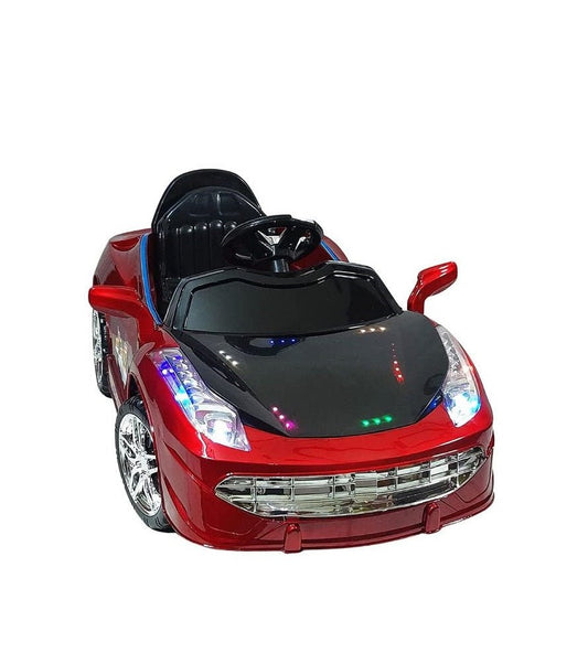 Electric 1008 Car for Kids to Drive of Age 1 to 4 Years, The Painted 12V Battery Operated Ride on Car with Music, Bluetooth Remote, Flashing Lights and Swing (Metallic Red)