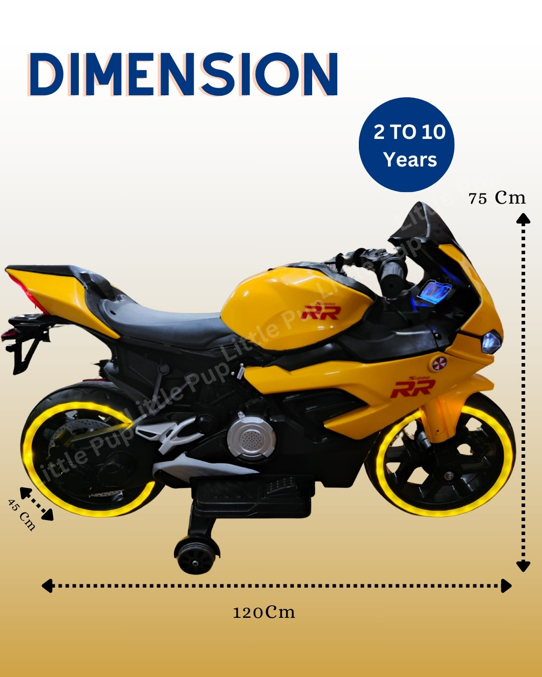 Yamaha RR Kids Electric Ride-On Motorcycle – 12V Battery Powered Yellow Sports Bike