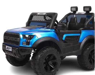 Ayaan Toys Battery Operated 4x4 Big Size Jeep 12V Battery Jeep Battery Operated Ride On -Blue Age 1 to 7 Years