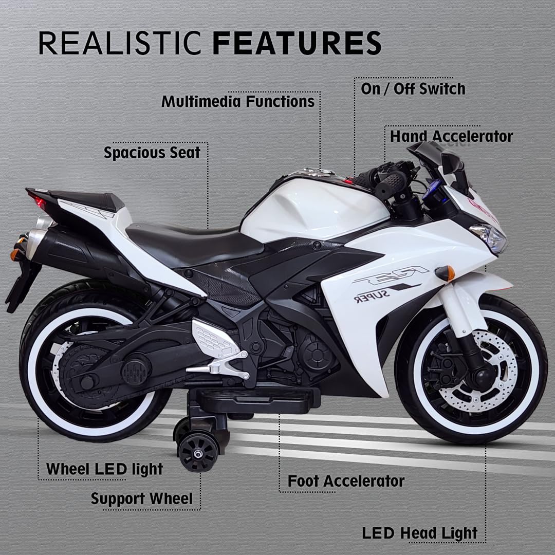Electric Bike R3 for Kids | Battery Bike |  Electric Ride-On for Kids [Ages 2 to 5 Years- White