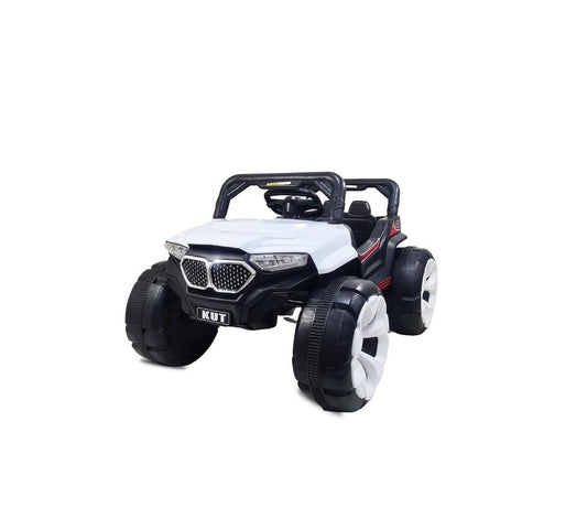 Battery Operated Jeep for Kids  KV695 Big Wheeler| The Electric Ride on Car with 2x6v Batteries, Music System Swing and Remote Jeep for 2 to 4 Years Children to Drive (White)