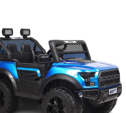 Ayaan Toys Battery Operated 4x4 Big Size Jeep 12V Battery Jeep Battery Operated Ride On -Blue Age 1 to 7 Years