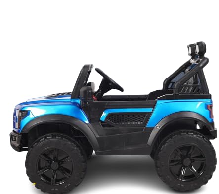 Ayaan Toys Battery Operated 4x4 Big Size Jeep 12V Battery Jeep Battery Operated Ride On -Blue Age 1 to 7 Years