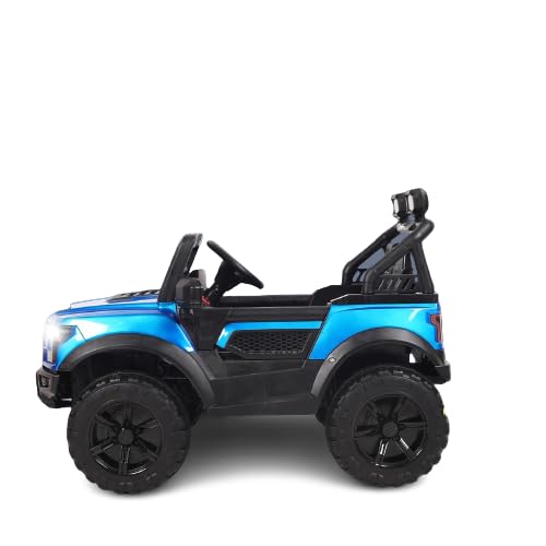 Ayaan Toys Battery Operated 4x4 Big Size Jeep 12V Battery Jeep Battery Operated Ride On -Blue Age 1 to 7 Years