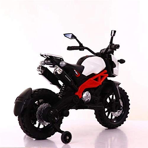 Electric Ride-on Bike for Kids | Battery-Powered Toy with LED Lights, Music, and USB Port | Battery Operated Bike - White,  1 to 4 Year Kids