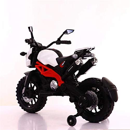 Electric Ride-on Bike for Kids | Battery-Powered Toy with LED Lights, Music, and USB Port | Battery Operated Bike - White,  1 to 4 Year Kids