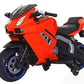 Battery Operated Electric Sports Ride on Battery Bike for 1 to 6 Years Kids/Boys/Girls with 12V Battery Operated/Music System/Working Lights/Training Wheels-Red